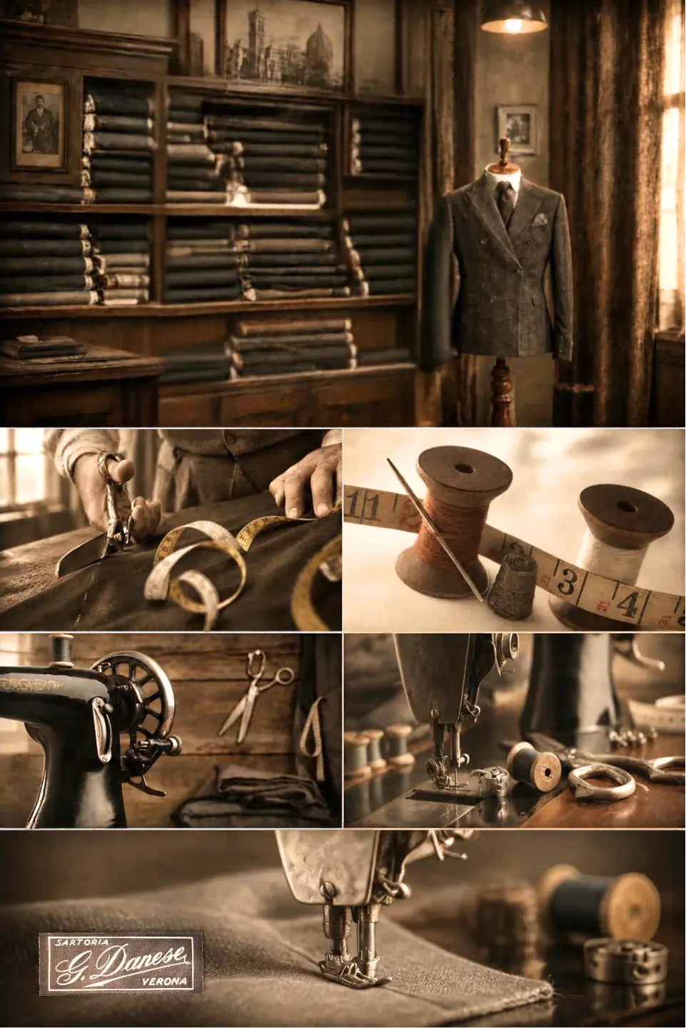 Composizione d'archivio della sartoria di Gustavo Danese in via Mazzini 12, a Verona